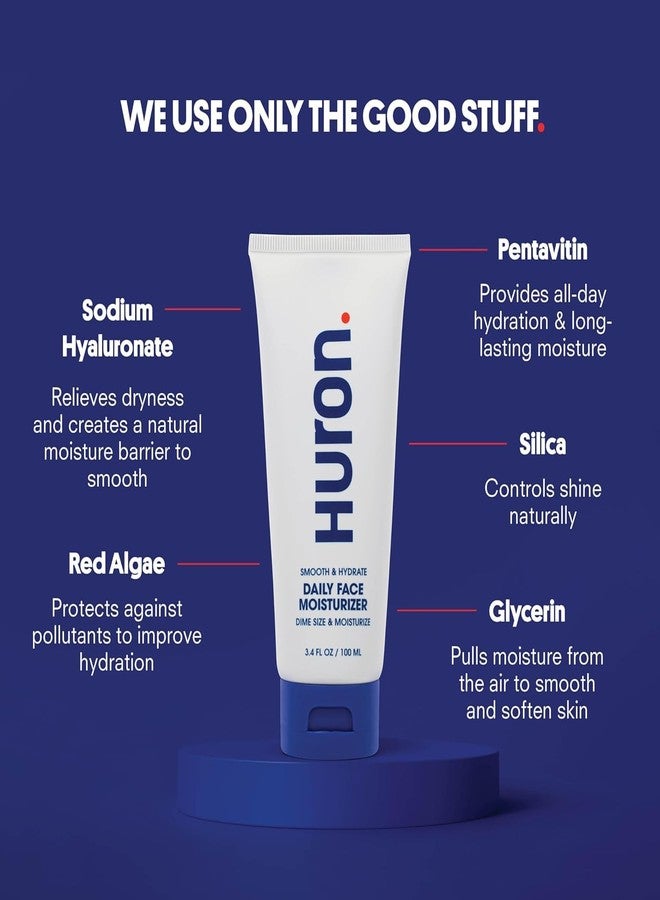 Huron Men’s Face Moisturizer – Lightweight, Soothing, Cooling Face Lotion for All-Day Lasting Hydration – Vegan, Phthalate Free, Sulfate Free, Paraben Free – 3.4 Fl Oz (2 Pack) - Image 3